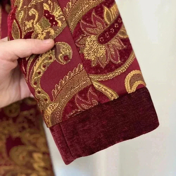 NWT Sharif 1827 Couture Red & Gold Brocade Jacket - Size M coat christmas - Picture 5 of 14